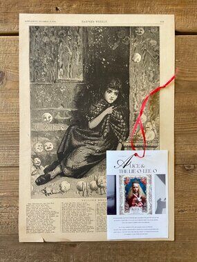 Kate Greenaway, Antique Woodcut Engraving,